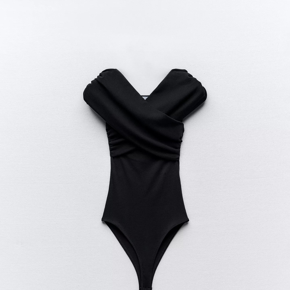 Zara Black Bodysuit Classic Minimalist Design